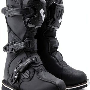ILM Kids Black Motorcycle Boots TPU Protection-0