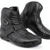 Motorcycle Boots Black Leather Waterproof-0