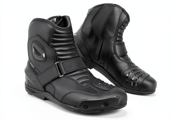 Motorcycle Boots Black Leather Waterproof-0