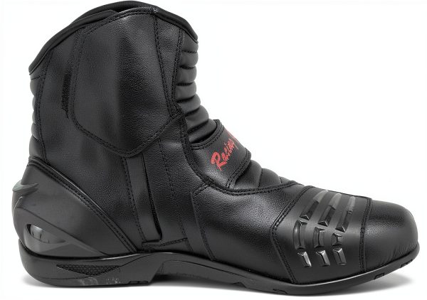 Motorcycle Boots Black Leather Waterproof-4