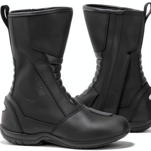 Motorcycle Boots Saga Moto Black Leather Men-0