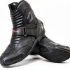 Motorcycle Boots Black Leather Waterproof-1
