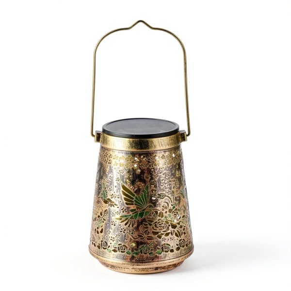 Christmas Gifts For Women, 2 Pack Solar Lanterns Outdoor Waterproof, Retro Hollowed-Out Metal Hummingbird Garden Decor Gifts for Women Mom Grandma, 2 Modes Hanging Solar Lights Outside for Yard, Patio-4