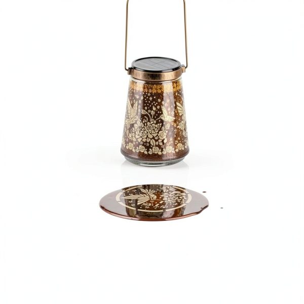 Christmas Gifts For Women, 2 Pack Solar Lanterns Outdoor Waterproof, Retro Hollowed-Out Metal Hummingbird Garden Decor Gifts for Women Mom Grandma, 2 Modes Hanging Solar Lights Outside for Yard, Patio-1